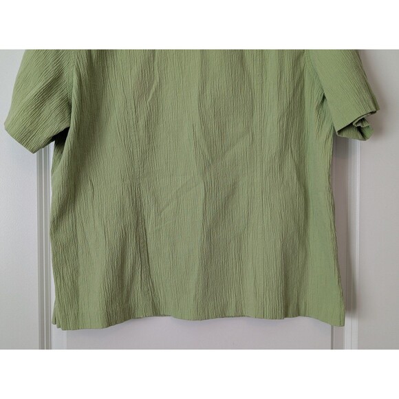 Koret Light Green Textured Button Front Floral Embroidered Beaded Shirt Size XL - Picture 9 of 11
